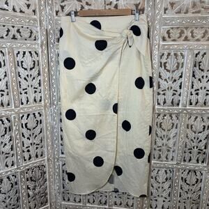 Future Collective Size 8 Jennie K Lopez Cream with Black Circle Midi Skirt